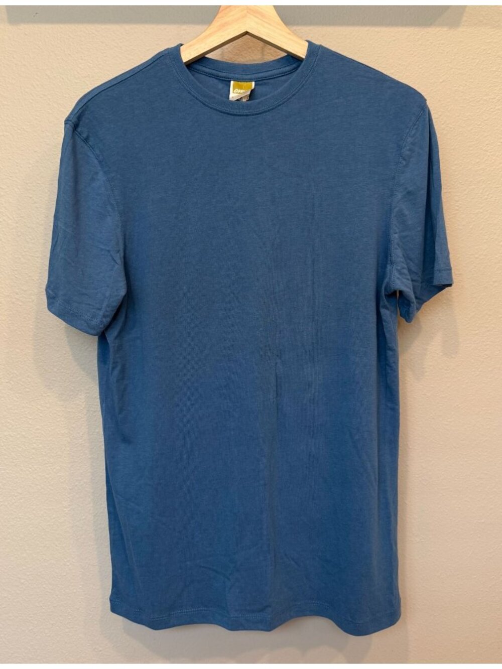 ONNO Men's Organic Cotton Bamboo Short Sleeve Shirt Small Blue Casual Outdoors